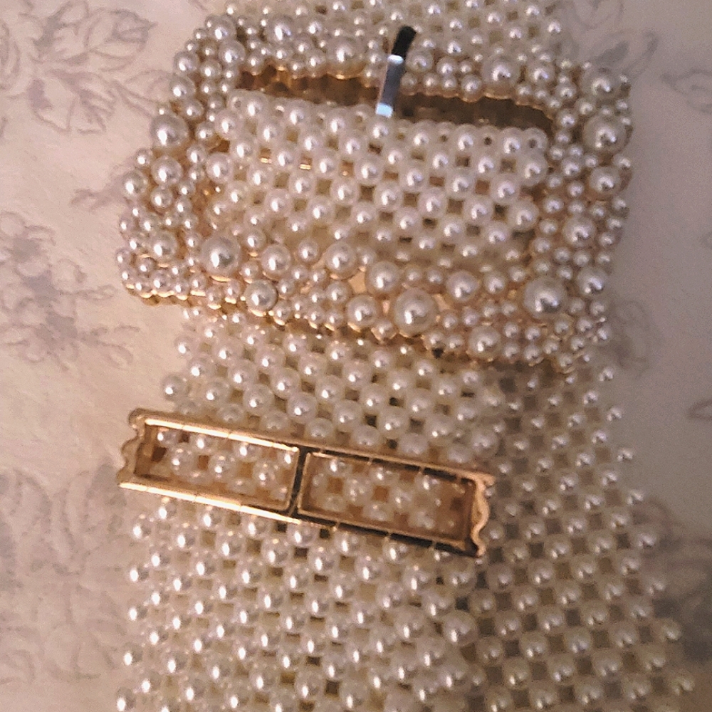🎀 PEARL, FAUX ,⁰THICK BELT